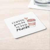 コーヒ与えーミーのすごい力 スクエアペーパーコースター (アングル)