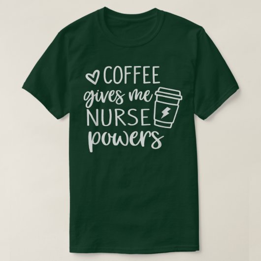 コーヒ与えーミーナースパワーおもしろいナース Tシャツ (デザイン正面)