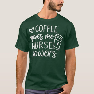 コーヒ与えーミーナースパワーおもしろいナース Tシャツ