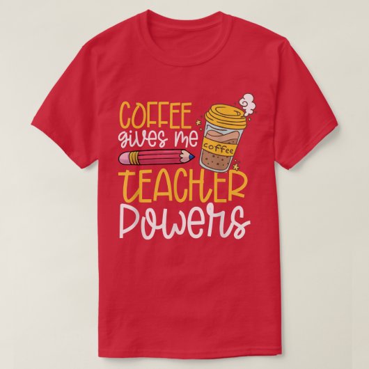 コーヒ与えーミー先生はTシャツに力を与える Tシャツ (デザイン正面)