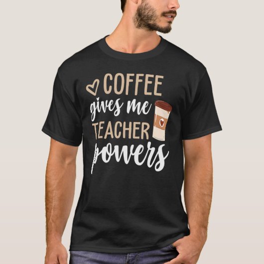 コーヒ与えーミー先生パワーおもしろい先生 Tシャツ (正面)