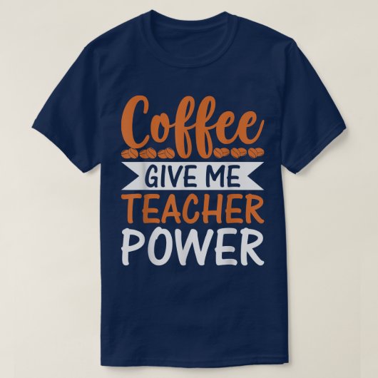 コーヒ与えーミー先生パワーおもしろい先生 Tシャツ (デザイン正面)