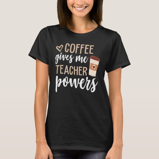 コーヒ与えーミー先生パワーおもしろい先生 Tシャツ (正面)