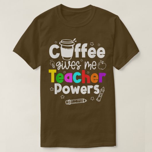 コーヒ与えー・先生力 Tシャツ (デザイン正面)