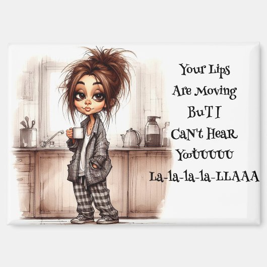 コーヒ予測できなーの女性は磁石を聞くことができない マグネット (正面)