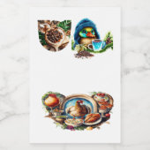 コーヒ予測できなーラバーダックデザイン フードラベル (シングルラベル)