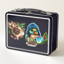 コーヒ予測できなーラバーダックデザイン メタルランチボックス