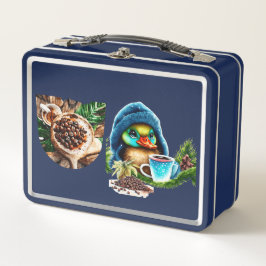 コーヒ予測できなーラバーダックデザイン メタルランチボックス