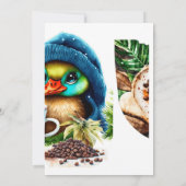 コーヒ予測できなーラバーダックデザイン 招待状 (裏面)