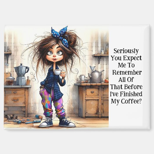 コーヒ予測できなーレディーマージーマグネット マグネット (正面)