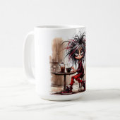 コーヒ予測できなーレディーリスク コーヒーマグカップ (正面左)