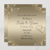 コーヒ人気があるーエレガント結婚式招待状 招待状 (正面/裏面)