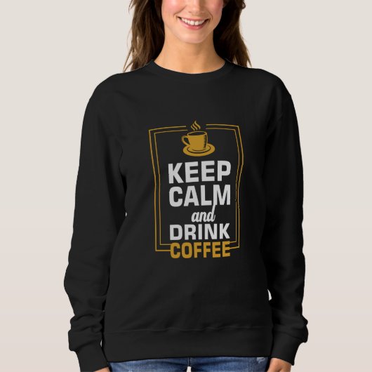 コーヒ保ーを飲み楽しむ スウェットシャツ (正面)