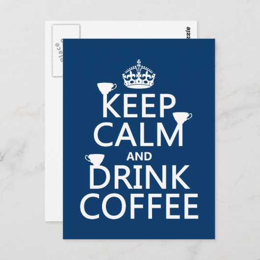 コーヒ保ーを飲む穏やかな – すべての色 ポストカード (正面/裏面)