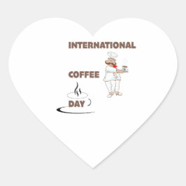 コーヒ国際的ーの日 ハートシール