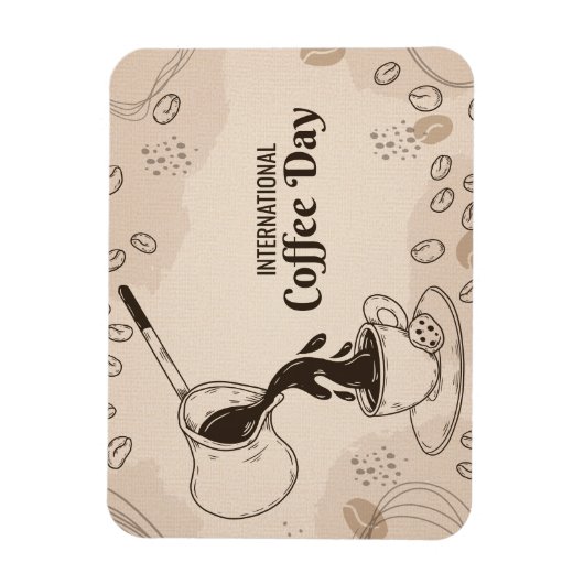 コーヒ国際的ーの日+ マグネット (縦)
