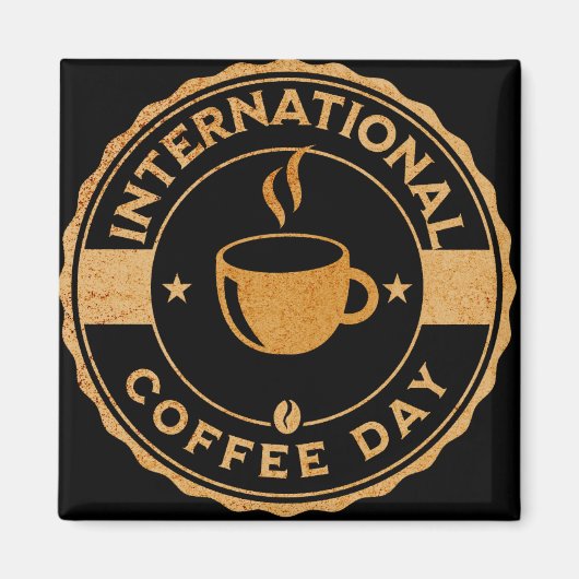 コーヒ国際的ー日サイン磁石 マグネット (正面)