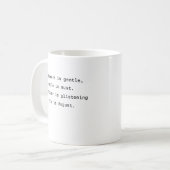 コーヒ威厳があるーマグタイポグラフィ詩的スマイルは必須 コーヒーマグカップ (正面左)