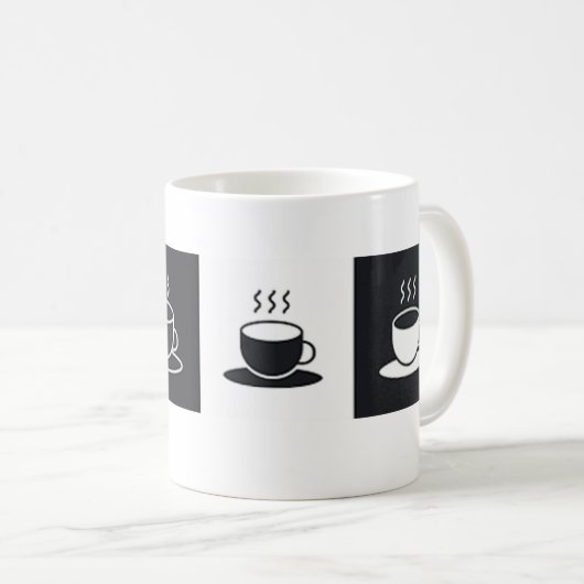 コーヒ市松模様にーマグ コーヒーマグカップ (正面右)