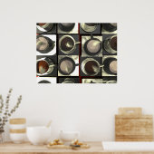 コーヒ市松模様にー ポスター (キッチン)