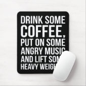 コーヒ怒ー、音楽、重い重量 – おもしろいトレーニング マウスパッド (マウス)