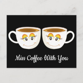 コーヒ恋しく思ーカップ付きブラック付きコーヒー ポストカード