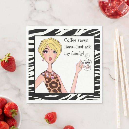 「コーヒ救ーは生きてい頼る...」 ディバ スタンダードランチョンナプキン (インサイチュ)