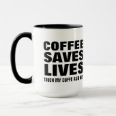 コーヒ救ーライフTouchマイコーヒー&ダイおもしろい マグカップ (左)