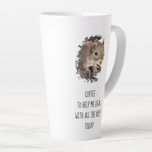 コーヒ救済ー私は全てのナッツのリスMを処理 カフェラテマグ (右アングル)