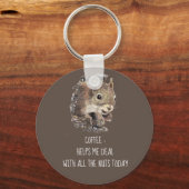 コーヒ救済ー・ミーがナッツ・リスを扱う キーホルダー (正面)