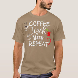 コーヒ教えーの睡眠の繰り返しTおもしろい、先生T Tシャツ
