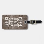 コーヒ教えースリープリピートおもしろい先生 ラゲッジタグ (正面横)