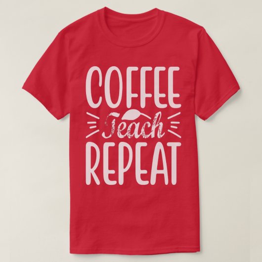 コーヒ教えーリピートレトロ新学期先生 Tシャツ (デザイン正面)