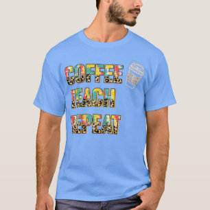 コーヒ教えーリピート先生ライフ絞り染めLeopard P Tシャツ