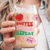 コーヒ教えーリピート先生リンゴ ガラス缶