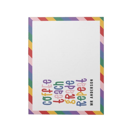 コーヒ教えー、グレード、リピートタイポグラフィ先生ラ ノートパッド (回転)