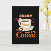 コーヒ楽しむー カード (黄色い花)