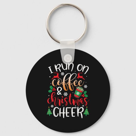 コーヒ男性へー走とクリスマスChのクリスマス キーホルダー (正面)