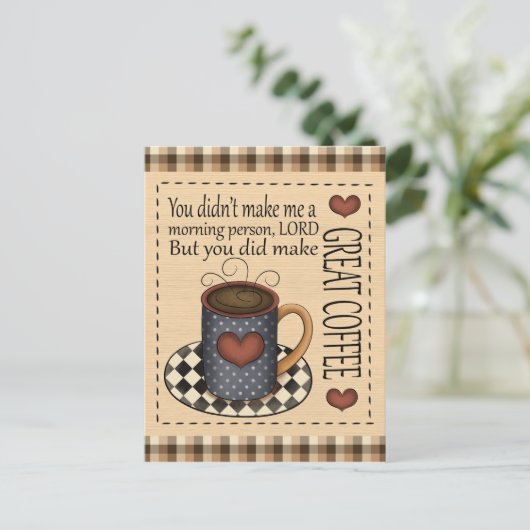 コーヒ素晴らしーおもしろい漫画はがき ポストカード (スタンド正面)