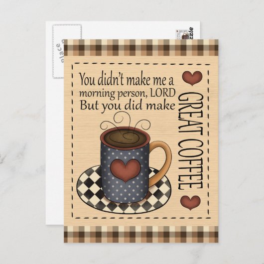 コーヒ素晴らしーおもしろい漫画はがき ポストカード (正面/裏面)