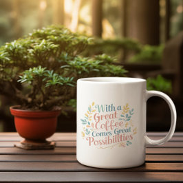 コーヒ素晴らしーの可来能性に関する引用文 コーヒーマグカップ