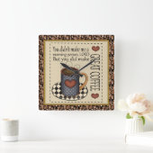 コーヒ素晴らしー時計 スクエア壁時計 (ホーム)