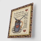 コーヒ素晴らしー時計 スクエア壁時計 (傾斜)