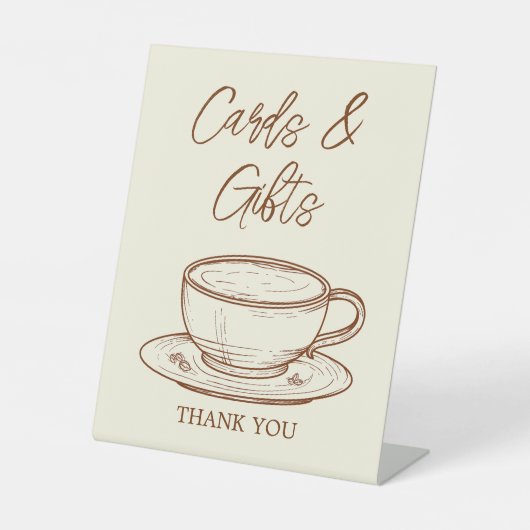 コーヒ素朴ーカップカードとギフト 台座サイン (正面)