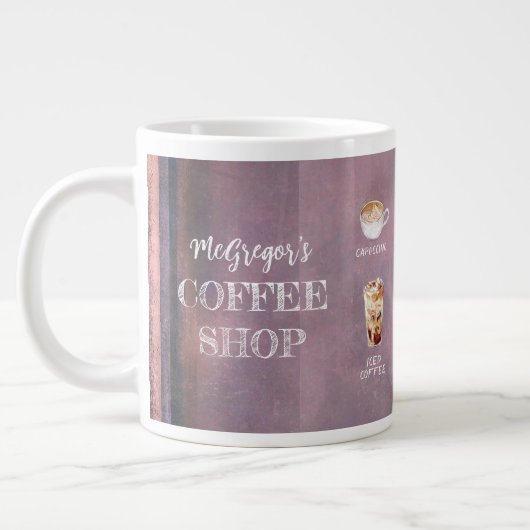コーヒ素朴ーショップファミリーまたはビジネスパープル ジャンボコーヒーマグカップ (左)