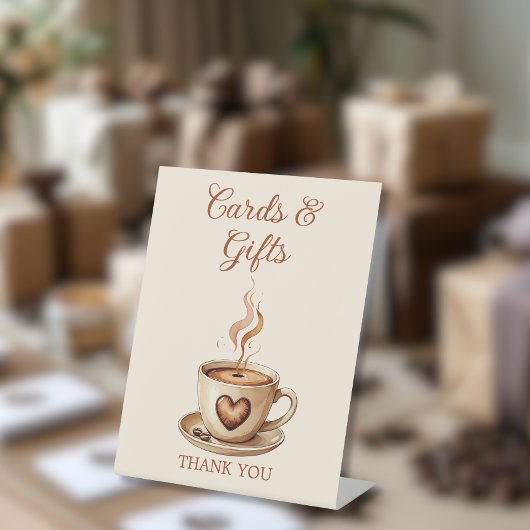 コーヒ素朴ーバーダルシャワーカードとギフト 台座サイン