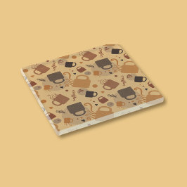 コーヒ素朴ーラブ – マグカップとハートパターン ガラスコースター