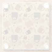 コーヒ素朴ーラブ – マグカップとハートパターン ガラスコースター (裏面)