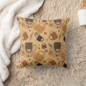 コーヒ素朴ーラブ – マグカップとハートパターン クッション (ブランケット)