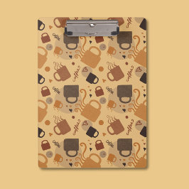 コーヒ素朴ーラブ – マグカップとハートパターン クリップボード